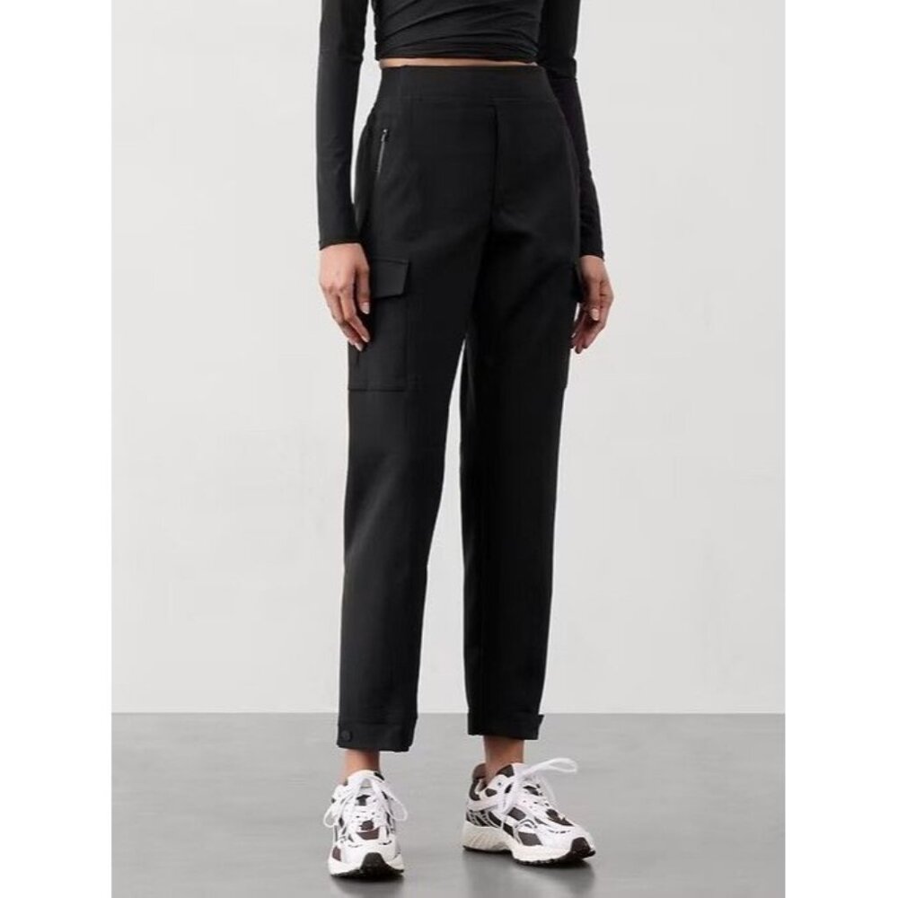 Athleta Endless High Rise Cargo Pant Black Womens Size 16 - Picture 8 of 10